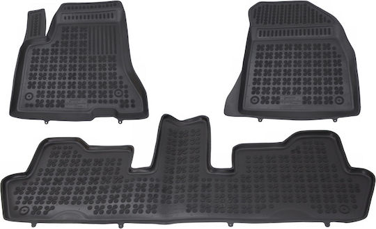 Rezaw Plast Set of Front and Rear Mats 3pcs Tray Type for Citroen C4 Picasso 2006-2013 Black