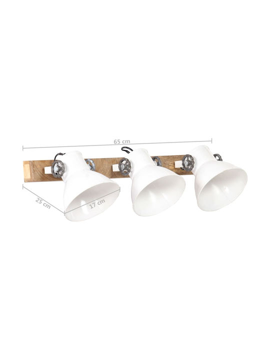 vidaXL Classic Lamp Wall with Socket E27 White 65x25cm