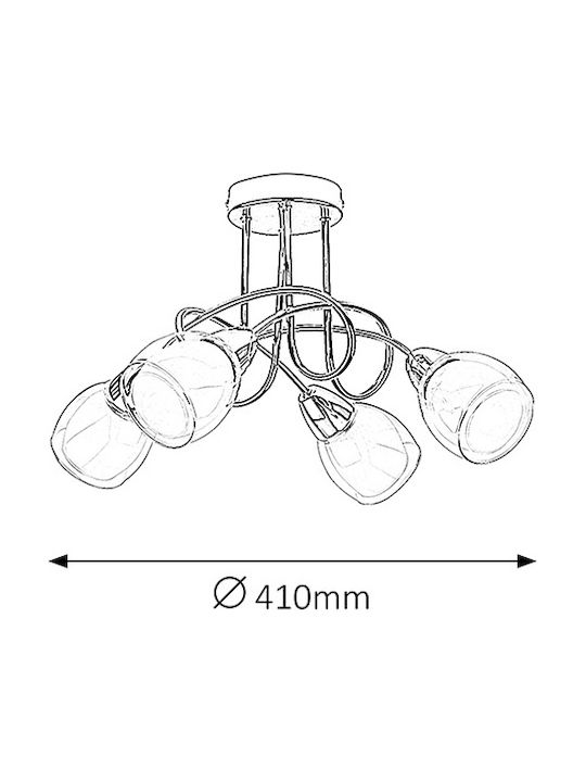 Rabalux Modern Metal Ceiling Light with Socket E27 28pcs Silver