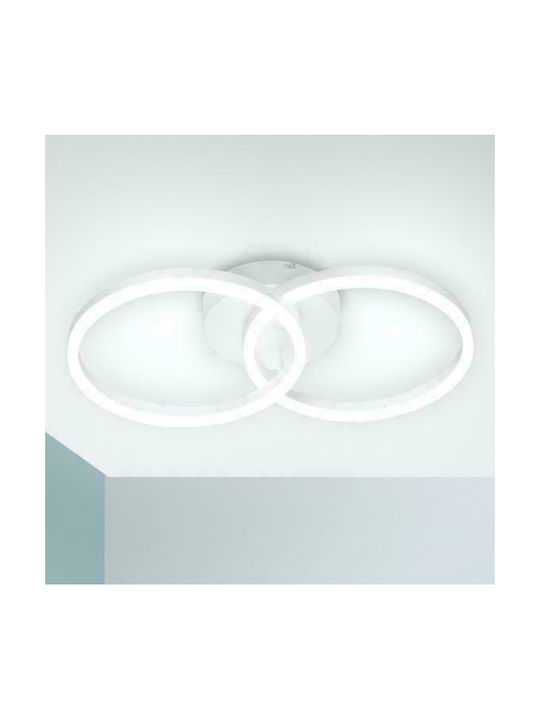 Fabas Luce Giotto Ceiling Mount Light 53cm White with Integrated LED