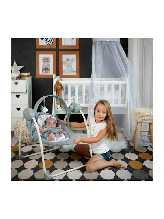 Lorelli Electric Baby Relax Swing Portofino with Music Beige Stars for Child up to 9kg