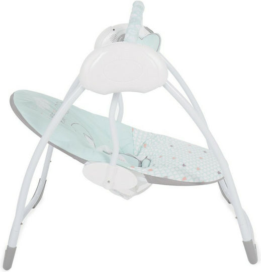 Kikka Boo Elektrisch Baby Relax Schaukel Felice mit Musik und Vibration Green Elephant für Kind bis 9kg