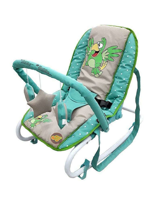 Beboulino Manual Baby Bouncer Calme Green Parrot for Babies up to 9kg