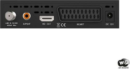 Edision Satellite Decoder Picco S2 01-07-0019 Full HD (1080p) DVB-S2 with PVR Recording Function and Built-in Wi-Fi in Black Color