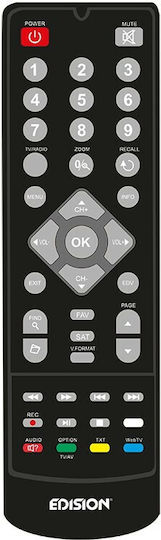 Edision Satellite Decoder Picco S2 01-07-0019 Full HD (1080p) DVB-S2 with PVR Recording Function and Built-in Wi-Fi in Black Color