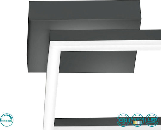 Fabas Luce Bard Deckenleuchte 27cm Schwarz mit Integrierter LED