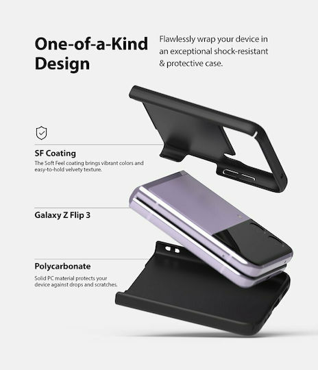 Ringke Slim Back Cover Σιλικόνης 1.2mm Μαύρο (Galaxy Z Flip3 5G)