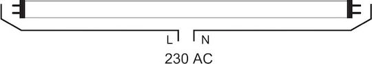 Aca Lighting Batten Double-Ended with 1 Slot for LED Lamp T8 200W 60cm