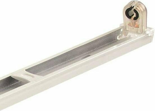 Eurolamp Φωτιστικό Σκαφάκι Ενός Άκρου με 1 Θέση για Λάμπα Φθορίου T8 18W 120εκ.