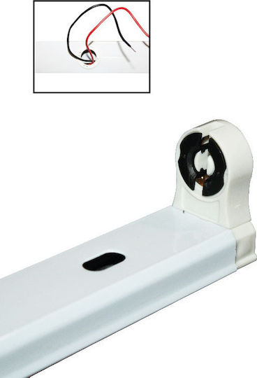 GloboStar Lichtleiste Einseitiges mit 1 Platz für LED-Lampe T5 150cm