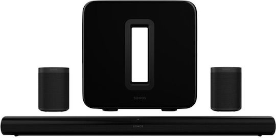 Sonos Σετ Ηχείων Home Cinema 5.1.2 Surround Set Dolby Atmos Black Arc & Sub (Gen3) & 2x One SL