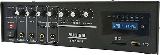Audien SM-1204Β Integrated Microphone Amplifier 55W/100V USB/FM
