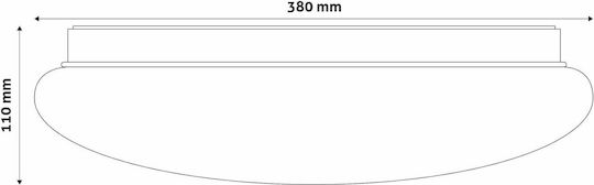 Avide ACLO38NW-24W-HL-ST Πλαφονιέρα Οροφής 38εκ. Λευκή με Ενσωματωμένο LED