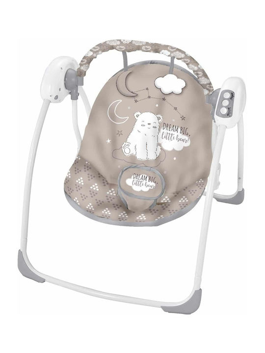 Kikka Boo Electric Baby Relax Swing Felice with Music and Vibration Beige Bear for Child up to 9kg
