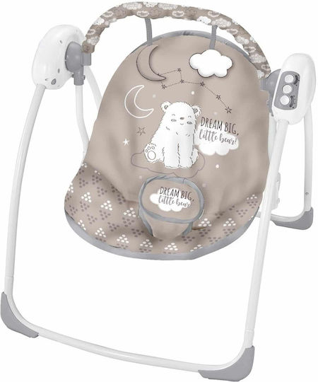 Kikka Boo Elektrisch Baby Relax Schaukel Felice mit Musik und Vibration Beige Bear für Kind bis 9kg