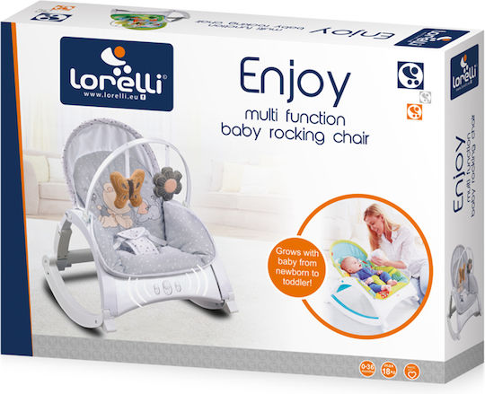 Lorelli Elektrisch Baby Relax Enjoy mit Musik und Vibration Grey Rabbits für Kind bis 9kg
