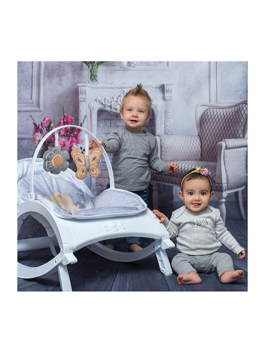 Lorelli Electric Baby Relax Enjoy with Music and Vibration Grey Rabbits for Child up to 9kg