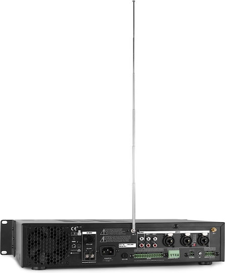 Power Dynamics PDV360MP3 Integrated Microphone Amplifier with 4 Zone 360W/100V 5 Channel 3 / XLR Input USB/FM/Bluetooth
