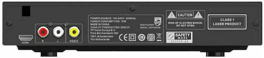 Philips DVD Player TAEP200 TAEP200/12 με USB Media Player Μαύρο
