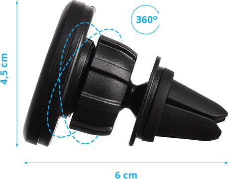 Setty Magnetic Air Vent Holder Car Mobile Mount with Magnet Black