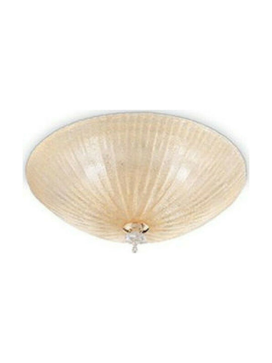 Ideal Lux Shell Πλαφονιέρα Οροφής 60εκ. Μελί με Ντουί E27