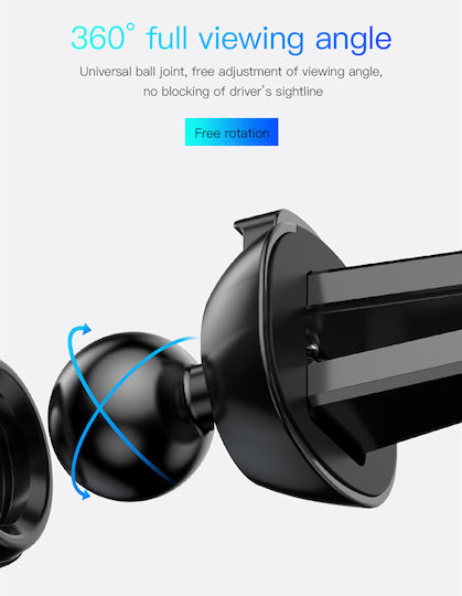 Baseus Glass Surface Gravity Car Mobile Mount with Adjustable Hooks Silver