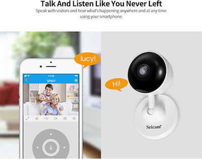 Sricam SP027 IP Surveillance Wi-Fi Camera 1080p Full HD with Two-Way Audio White