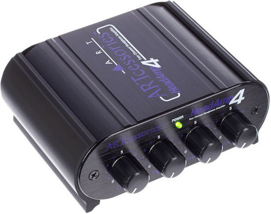 ART Pro Audio HeadAmp 4 Portable Analog Headphone Amplifier 4 Channels with Jack 3.5mm/6.3mm