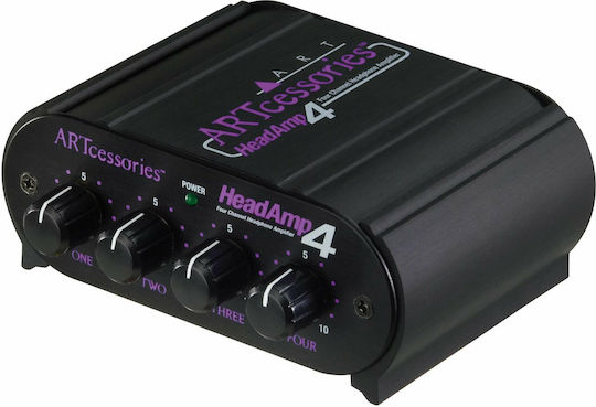 ART Pro Audio HeadAmp 4 Portable Analog Headphone Amplifier 4 Channels with Jack 3.5mm/6.3mm