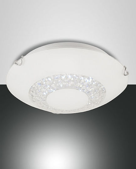 Fabas Luce Momo Πλαφονιέρα Οροφής Ασημί με Ενσωματωμένο LED