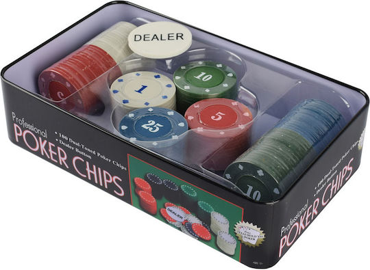 Modiano Σετ 100 Μάρκες Poker 38mm / 4gr σε Μεταλλικό Κουτί