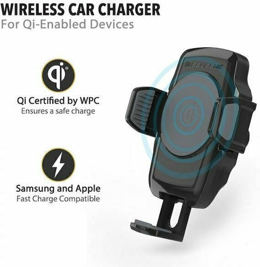 Scosche StuckUp Qi Wireless Charging Car Mobile Mount with Adjustable Hooks Black