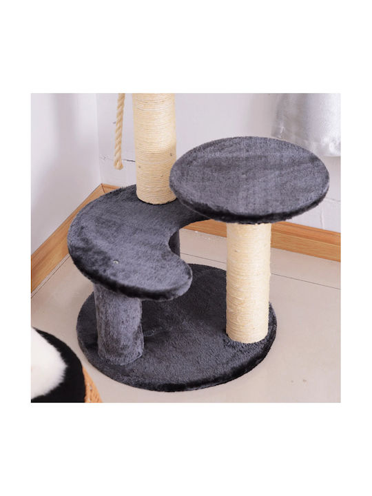 Pawhut Scratching Post Cat Trees Gray 3 levels 40x65x65cm