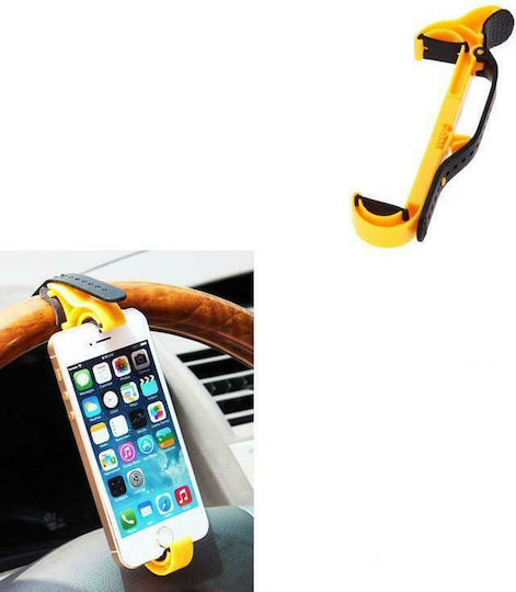 Autoline Wheel Holder Yellow Suport Auto pentru Telefon cu cârlige reglabile Galbenă 9990000007387