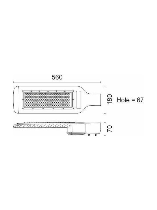 Spot Light Φωτιστικό LED Δρόμου 120W 56x18x7cm