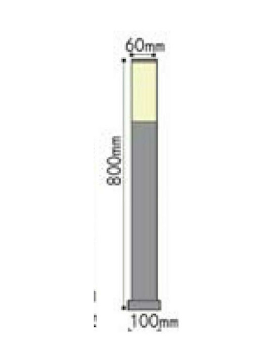 Aca Outdoor Floor Lamp Small Post IP45 for E27 Socket Silver