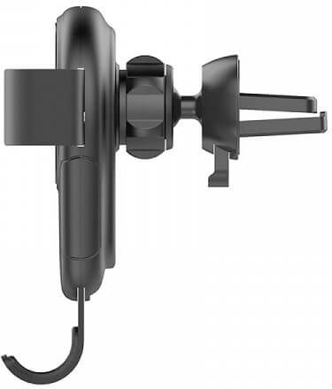 Awei Wireless Charger Phone Holder 2 in 1 Car Mobile Mount with Adjustable Hooks and Wireless Charging Black
