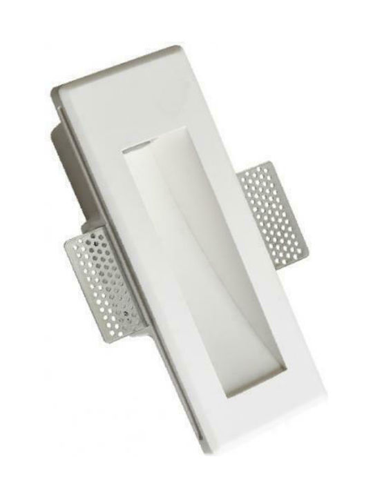 Aca Myla Rectangle Plaster Recessed Spot with Socket GU10 White 24.5x8.8cm. 1pcs