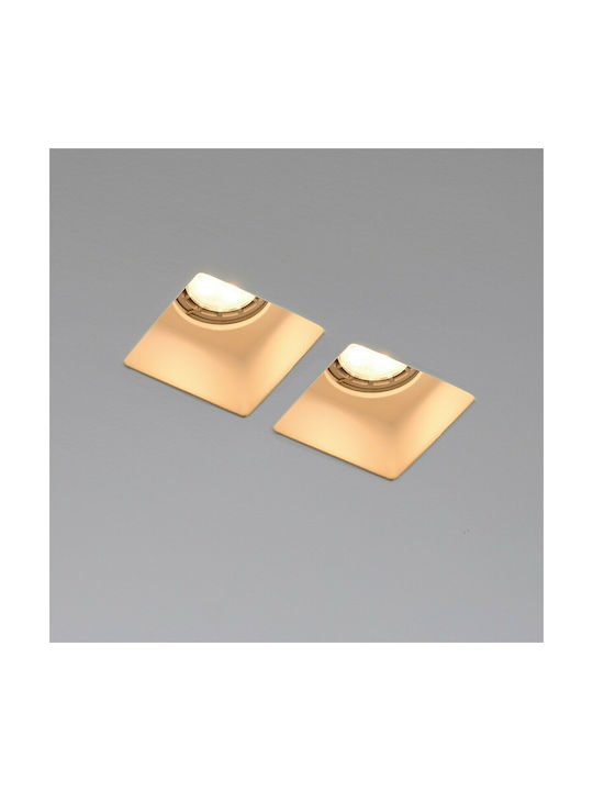 VK Lighting Παραλληλόγραμμο Γύψινο Χωνευτό Σποτ με Ντουί GU10 Διπλό Λευκό 21.4x11.7εκ. 1τμχ