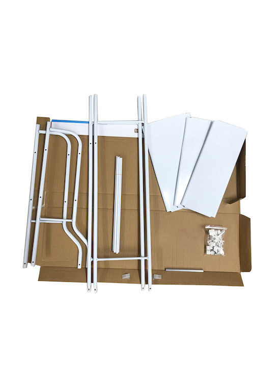 Boden Badezimmerregal Metallisch mit 3 Regalen 63x25x25cm Weiße