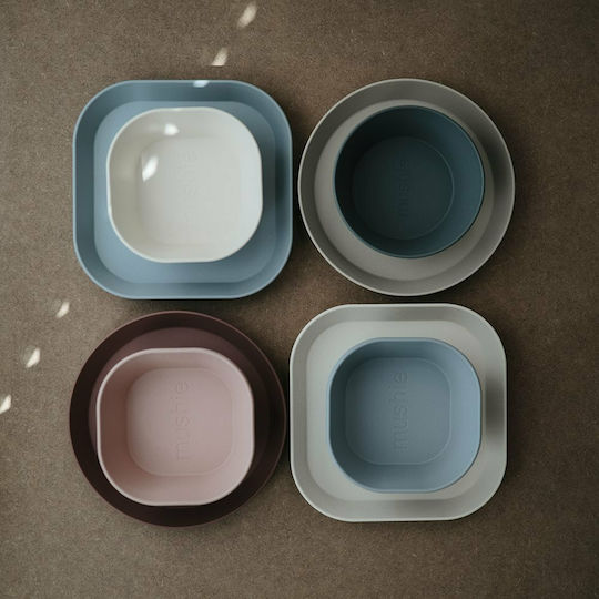 Mushie Baby Food Bowl Dinner made of Silicone Gray 2pcs