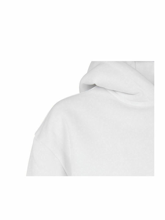 Fleece Kinder-Sweatshirt mit Kapuze Weiß