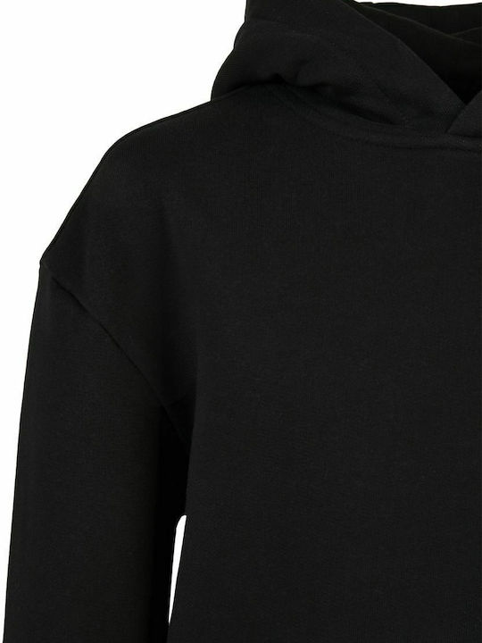 Fleece Kinder-Sweatshirt mit Kapuze Schwarz