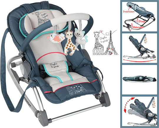 Renolux Elektrisch Baby Relax Sophie The Giraffe Paris Blue für Kind bis 9kg