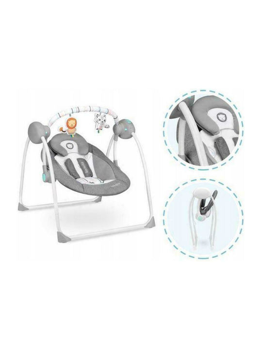 Lionelo Electric Baby Relax Swing Ruben with Music Grey & Turquoise for Child up to 12kg