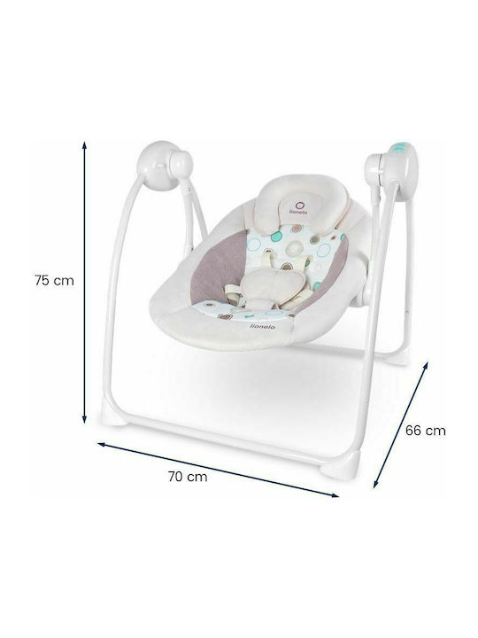 Lionelo Electric Relax pentru Bebeluși Leagăn Ruben cu Muzică Gri și turcoaz pentru Copil până la 12kg