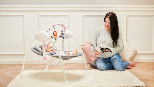 Lionelo Electric Baby Relax Swing Ruben with Music Grey & Turquoise for Child up to 12kg