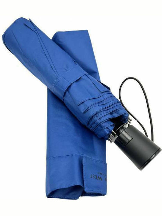 Kevin West Windproof Automatic Umbrella Compact Blue Royal