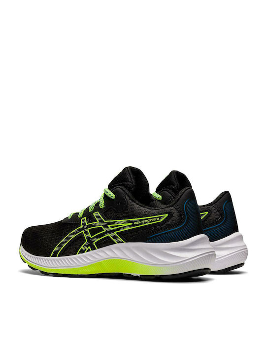 Kids Sports Shoes Running with Laces Black Velvet-Black Metal