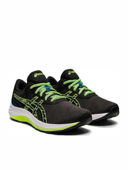Kids Sports Shoes Running with Laces Black Velvet-Black Metal